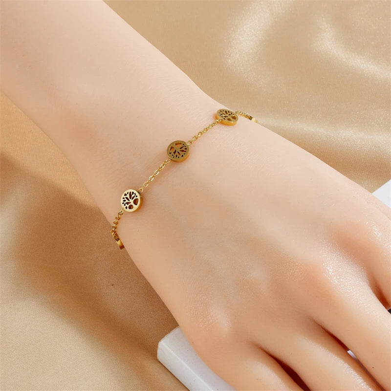 Schmuckset Lebensbaum Halskette, Armband und Ohrringe