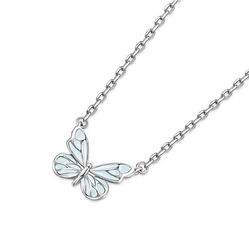 Glowing butterfly necklace and pendant 