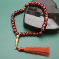 Tasbih Lang 33 sorte perler - muslimsk bedekæde rød