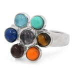 Bague 7 Chakras couleur Argent