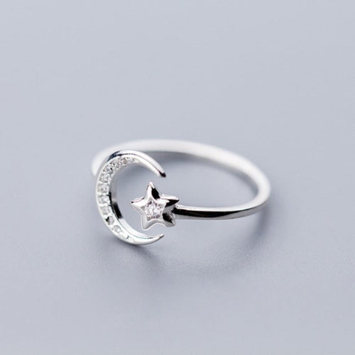 Bague Astres Lune et Étoiles Femme