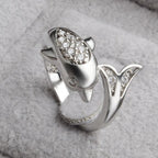 Silberner Delfin-Ring