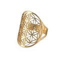 Bague Fleur de Vie Dawapara Mandala or