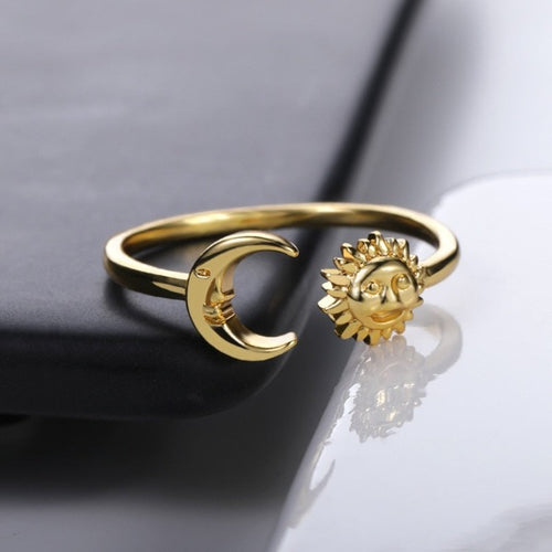 Ring Måne Sol Stjerner Kvinde guld
