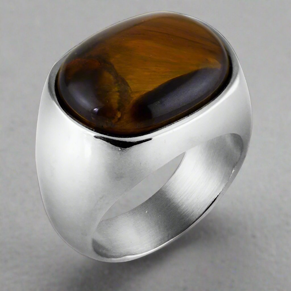Tigerauge-Ring und Silber