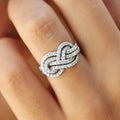 Uendelighedssymbol Ring Flettet Dame Ring med Zirkoner