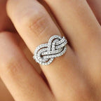 Uendelighedssymbol Ring Flettet Dame Ring med Zirkoner