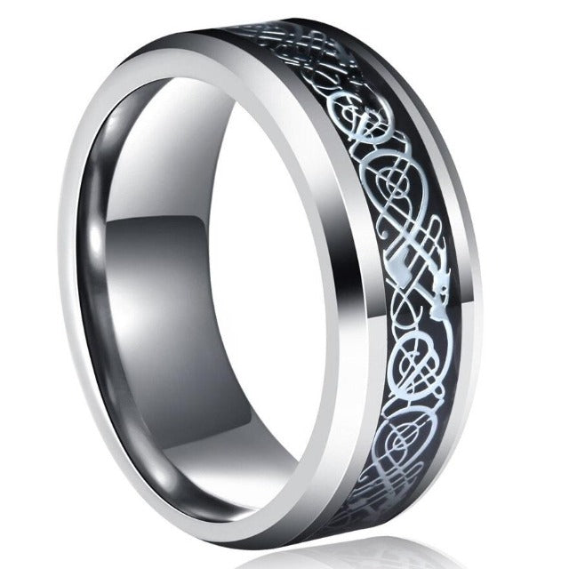 Wikinger Jarl Ring Silber und Schwarz