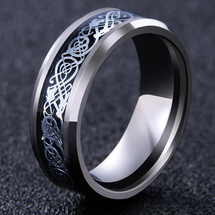 Wikinger Jarl Ring Silber und Schwarz