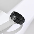 Wikinger-Ring Ragnar Drehbarer schwarzer Ring