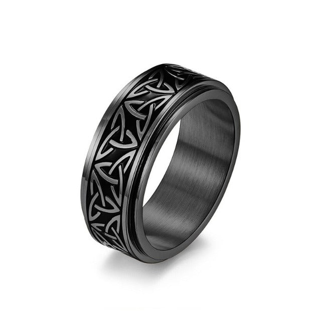 Wikinger-Ring Ragnar Drehbarer schwarzer Ring