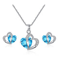 Gioielli Cuore Collana e Orecchini blu