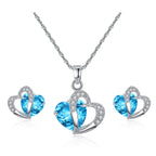 Gioielli Cuore Collana e Orecchini blu