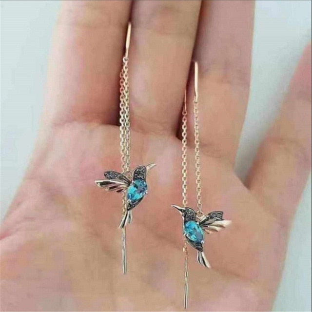 Ohrring Kolibri Blau
