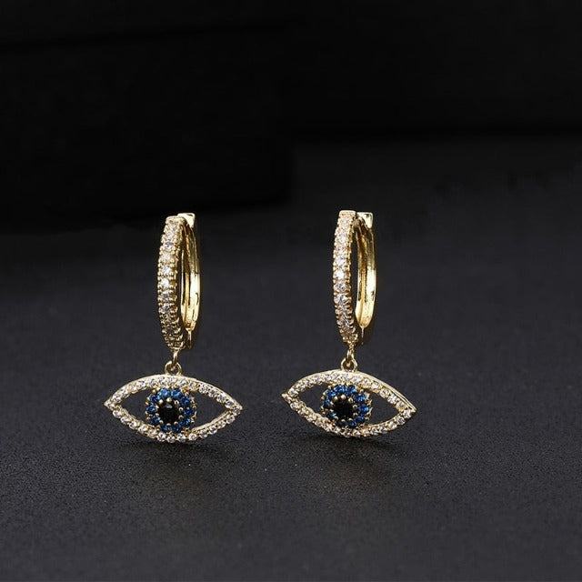 Ohrstecker Blaues Auge Gold