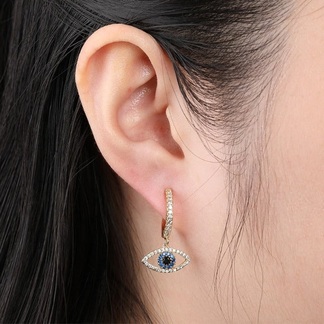 Ohrstecker Blaues Auge Silber