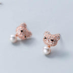 Orecchino Orso oro rosa