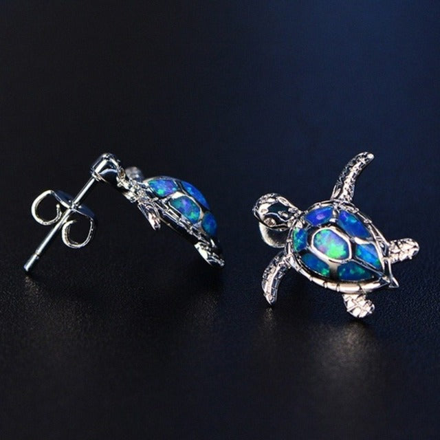 Orecchino Tartaruga Marina blu