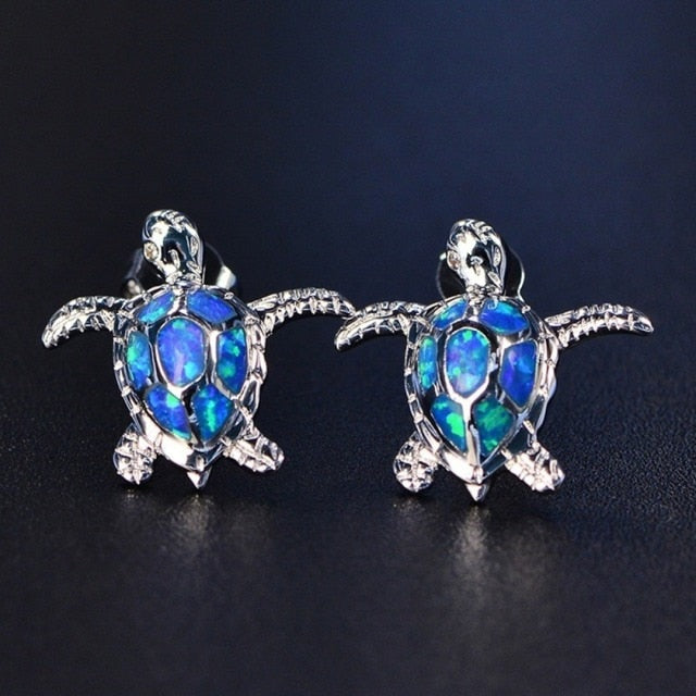 Orecchino Tartaruga Marina blu