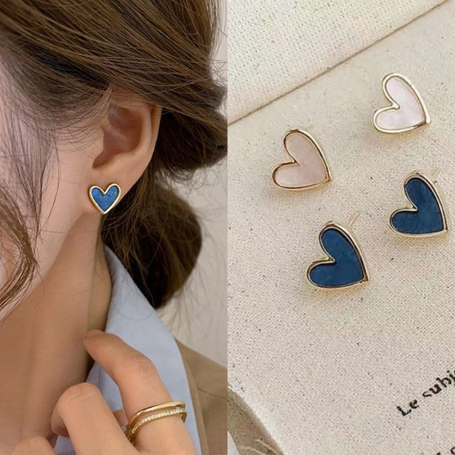 Orecchini Cuore Blu & Rosa