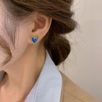 Orecchini Cuore Blu & Rosa blu