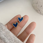 Orecchini Cuore Blu & Rosa blu
