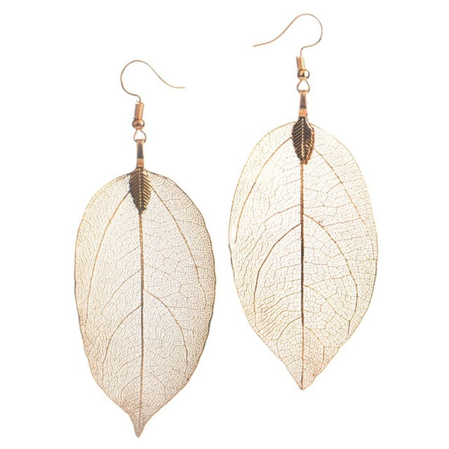 Orecchini Foglia Boho beige