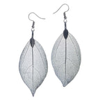 Orecchini Foglia Boho ematite placcato oro