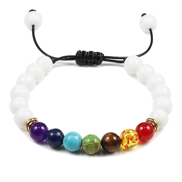 weißes 7-Chakra-Armband