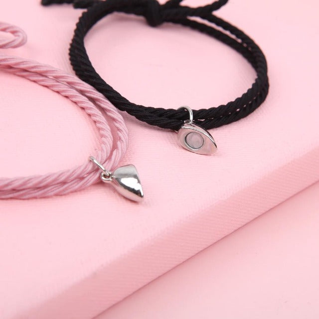 Magnetarmband Paar Schwarz und Rosa