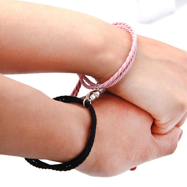 Magnetarmband Paar Schwarz und Rosa