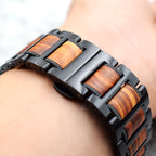 Bracciale Apple Watch in Legno marrone e nero