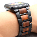 Bracciale Apple Watch in Legno marrone e nero