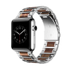 Bracciale Apple Watch in Legno argento e marrone 