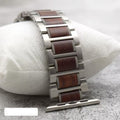 Bracciale Apple Watch in Legno argento e marrone