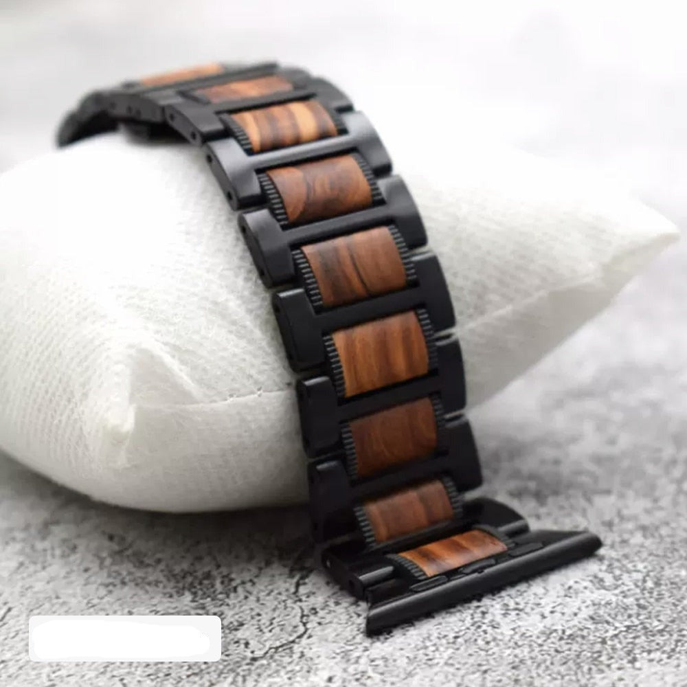 Bracciale Apple Watch in Legno marrone e nero
