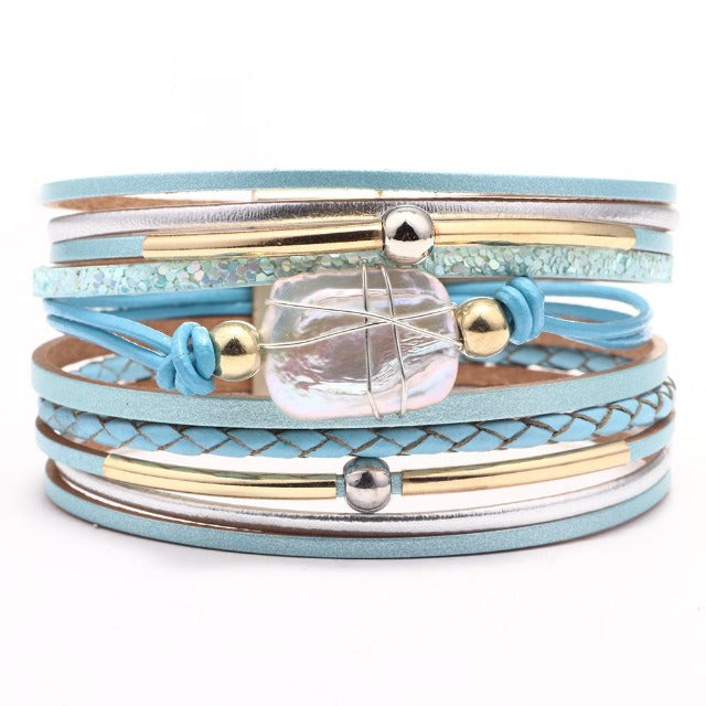 Boho Chic Armband blau