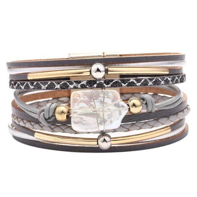 Boho Chic Armband grau
