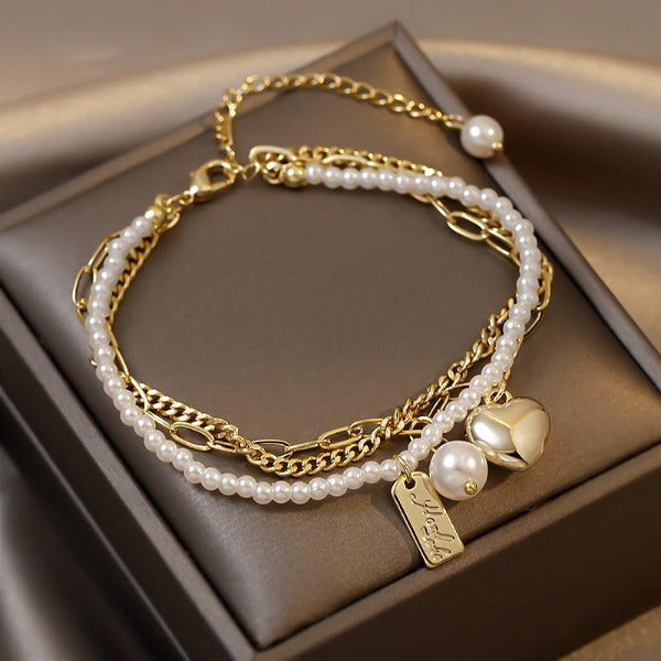 Armband Herz & Perlen aus dem Südsee