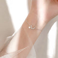 Pulseira Mulher Crescente da Lua Gourmette cor Prateada