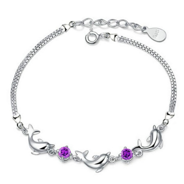 Armband Delfin Silber violett