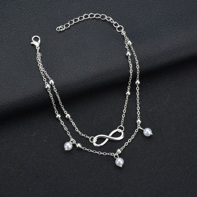 Bracciale alla Caviglia Infinito per Donna argento