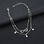 Bracciale alla Caviglia Infinito per Donna argento