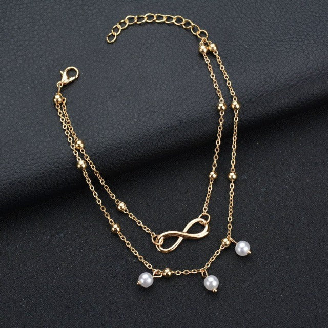 Bracciale alla Caviglia Infinito per Donna oro