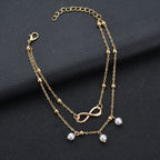 Bracciale alla Caviglia Infinito per Donna oro