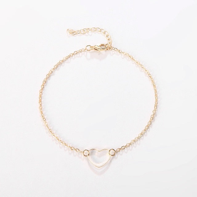 Cavigliera donna Cuore Oro e Argento