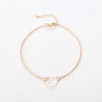 Cavigliera donna Cuore Oro e Argento