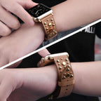 Bracelet en Cuir à Rivets pour Apple Watch