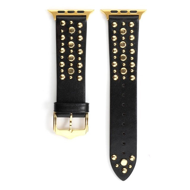 Bracelet en Cuir à Rivets pour Apple Watch