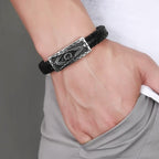 Echtes Lederarmband Freimaurerei Gourmette